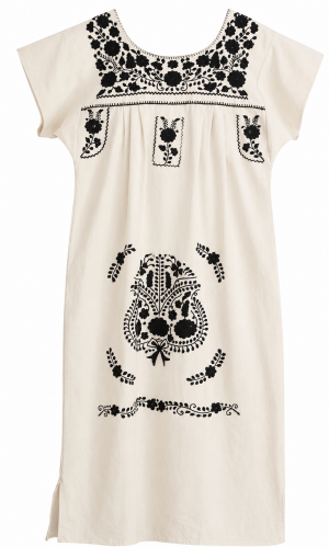 Vestido manta Bordados negro