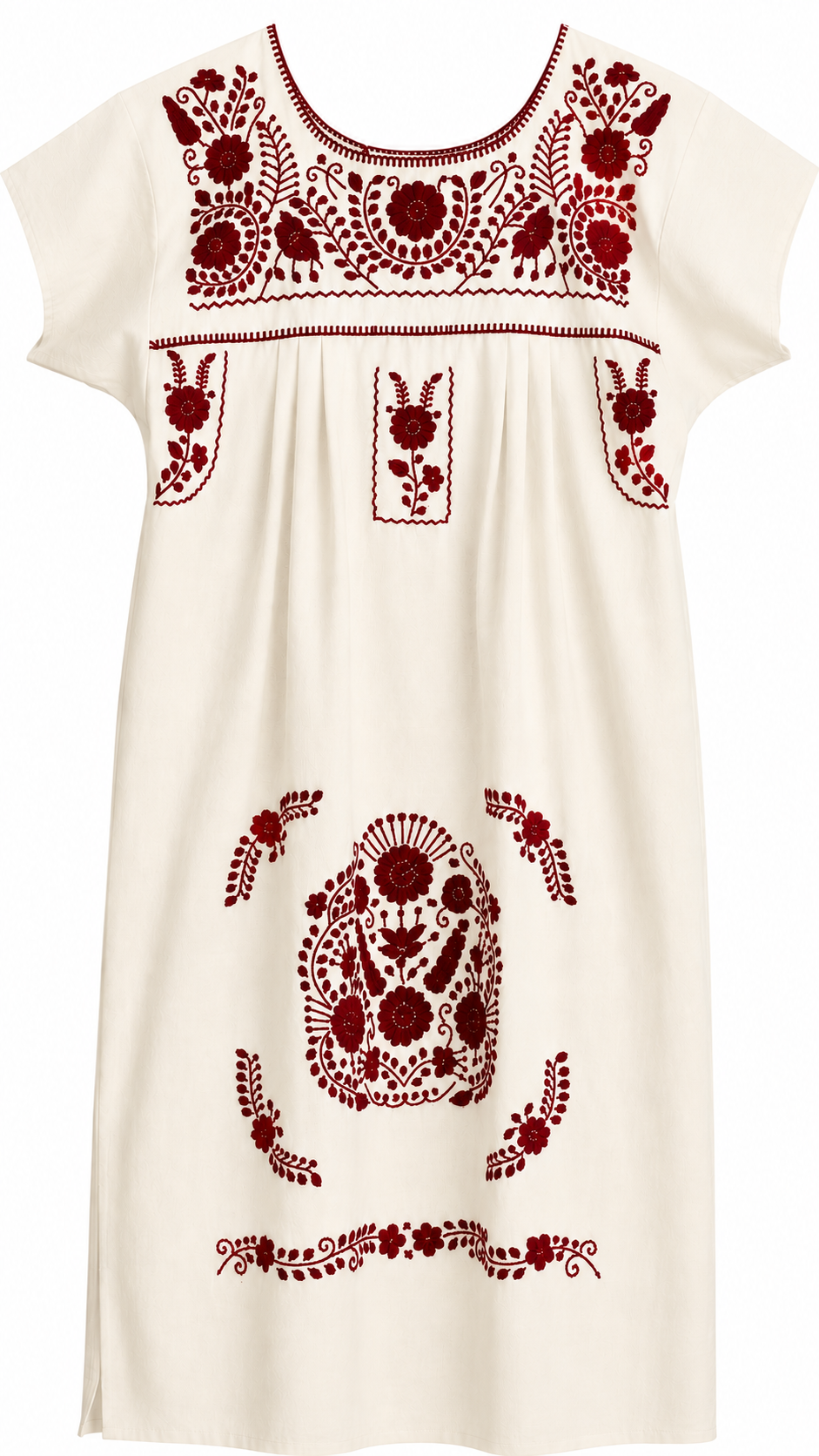 Vestido manta Bordados Vino